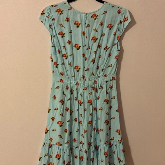 J. Crew Light Blue Floral Flutter Sleeve Sundress - Picture 5 of 5